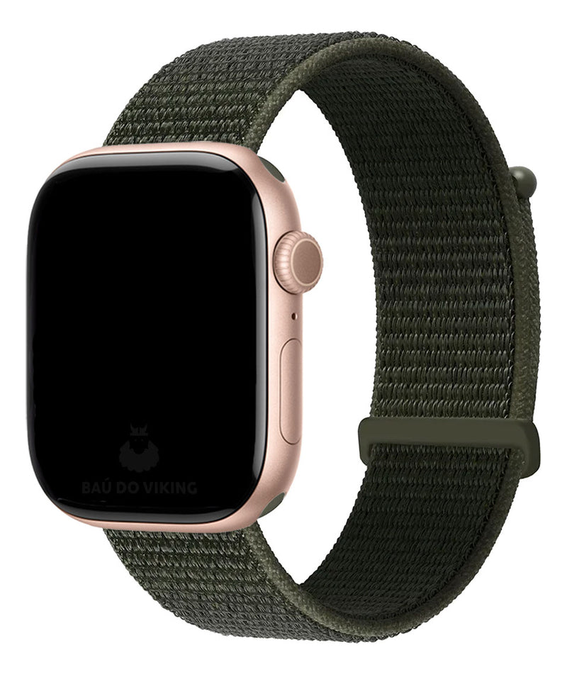 Baú do Viking pulseira Nylon Loop rosa areia compatível com Apple Watch 38/40/41/42mm