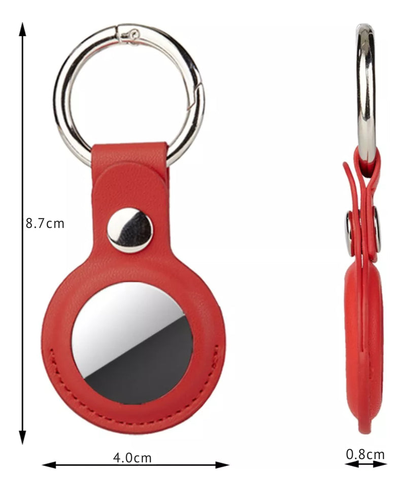 Capa Case De Couro Para Airtag Com Chaveiro Premium