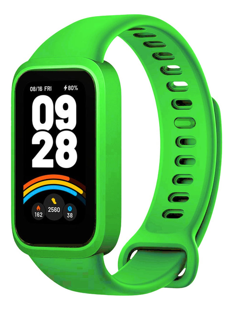 Pulseira 2em1 Protetora Para Xiaomi Smart Band 9 Active 1.47 Cor Rosa-claro