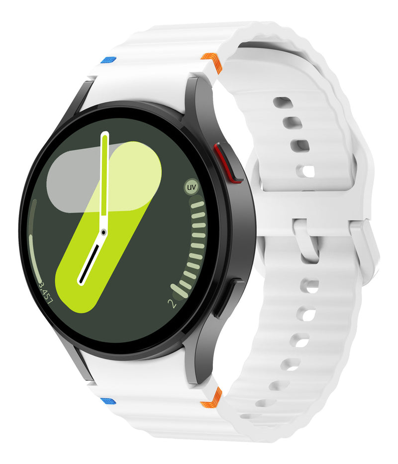 Pulseira De Silicone Ridge 3 Cores 123-alc-07 Marca 123smart Compavel Com Samsung Galaxy Watch 4 5 6 7 Fe 40mm 42mm 43mm 44mm 45mm 46mm 47mm Classic Pro - Cor Preto