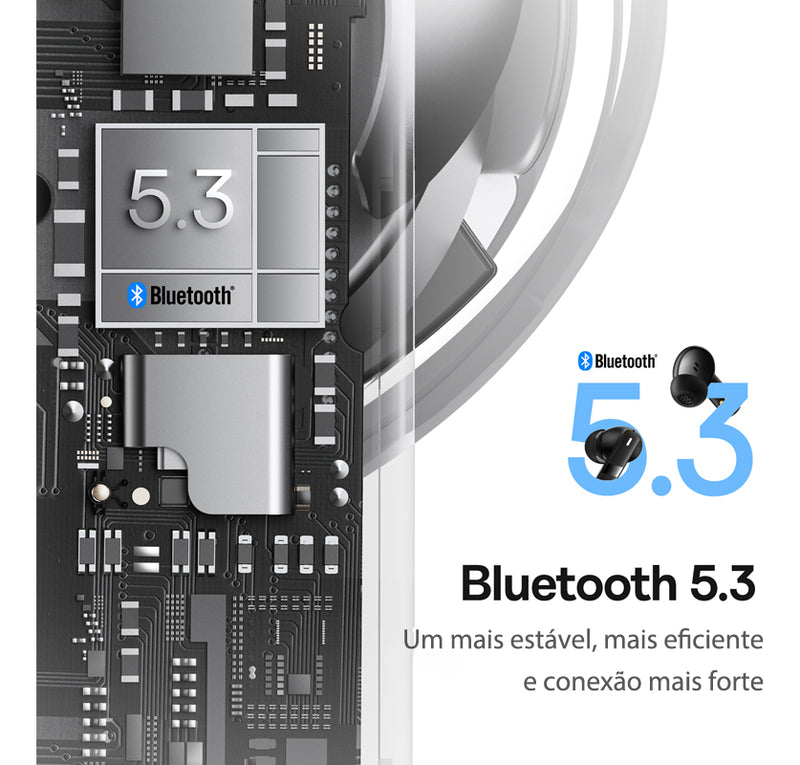 Fone De Ouvido Baseus Sem Fio Bowie E20 Bluetooth 5.3 Cor Preto