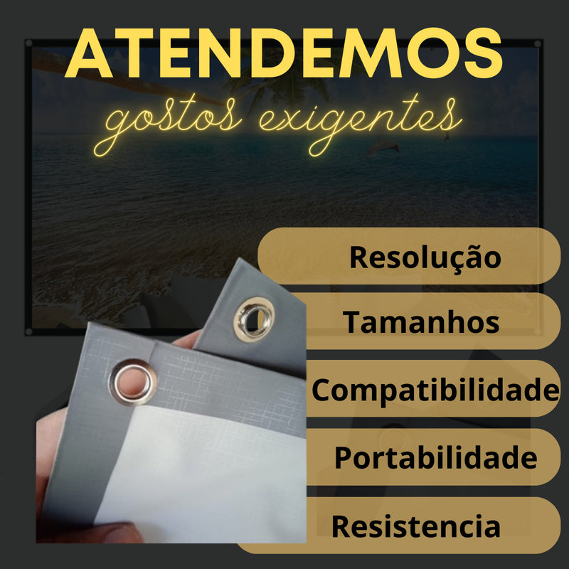 Telão De Projeção 120 Polegadas Tela Lona Retroprojetores