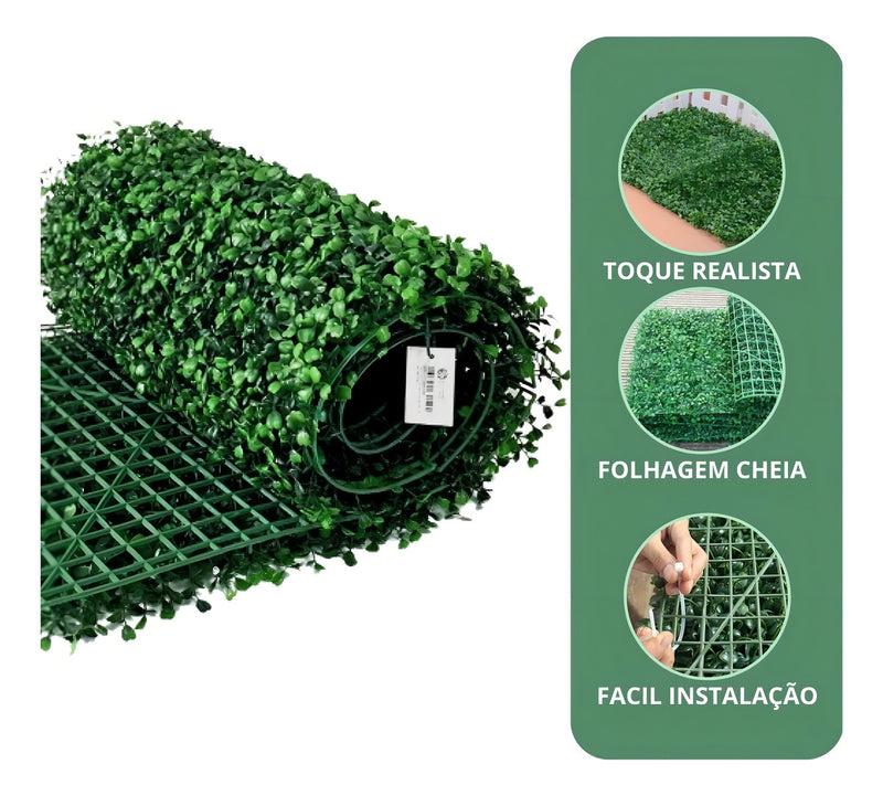 Kit 10 Placa Grama De Buchinho 40x60 Jardim Vertical Artificial Para Area Interna e Externa Com Proteção UV