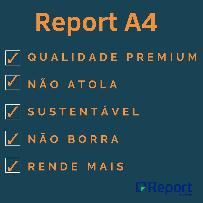 Report A4 Multifunção De 500 Folhas De 75g Branco De 5 Unidades Por Kit