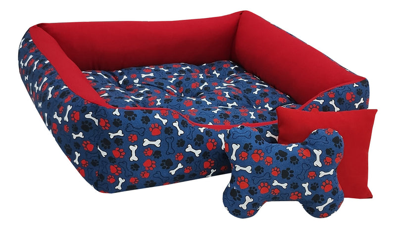 Cama Com Bordas Ana Pet Ibitinga Cor Preto/Vermelho