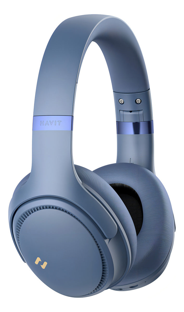 Headset Gamer Havit H630bt Bluetooth 5.3 On-ear 3d 55h Cor Azul