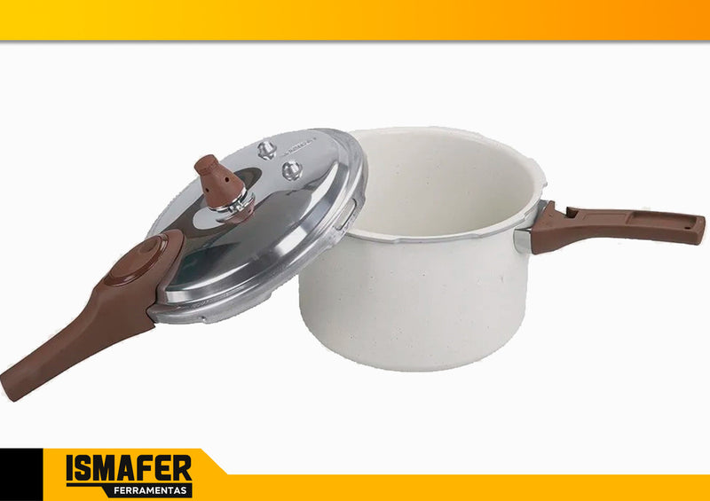 Brinox Pressure Panela de Pressão Revestimento Cerâmica Indução 4,2L cor Vanilla