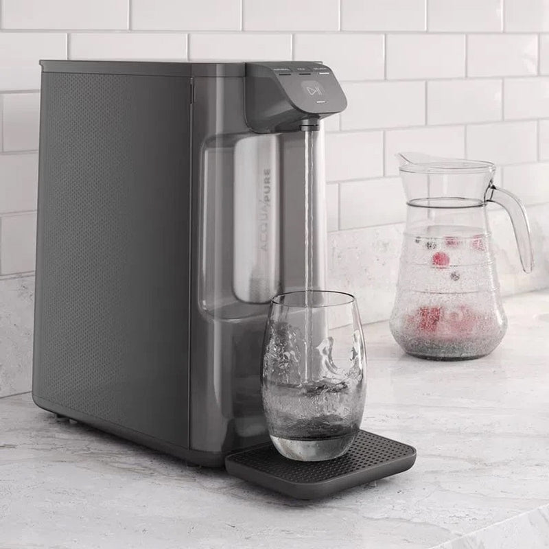 Purificador de Água Gelada Fria e Natural Eletrônico Placa Compacto Electrolux PE12G com Filtro Carvão 6 meses ou 3000L Painel Touch Cinza
