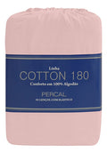 Lençol Zelo Percal 180 Com Elástico Casal - Rose Cor Rosa Desenho do tecido Liso