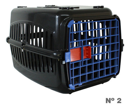 Caixa De Transporte Alça Coelho Cachorro Gato Preta/porta N2