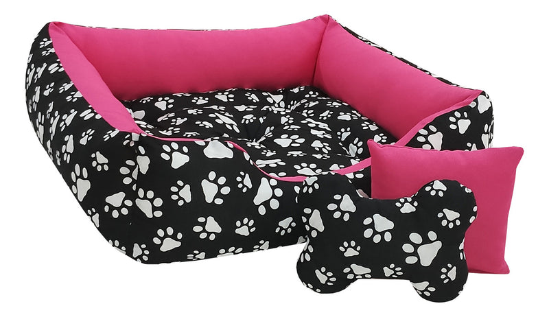 Cama Com Bordas Ana Pet Ibitinga Cor Preto/Vermelho