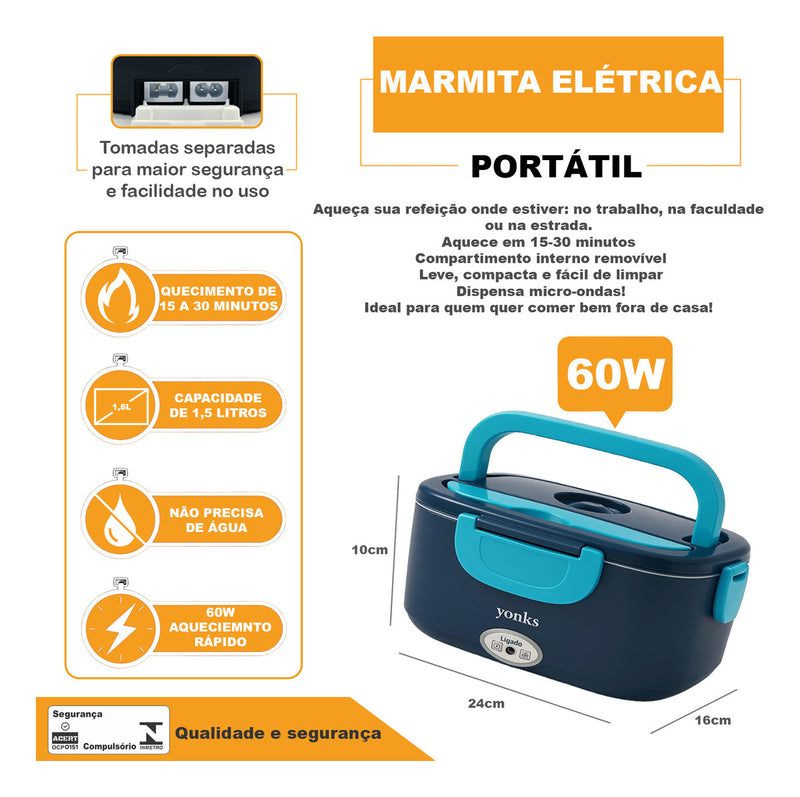 Marmita Elétrica Yonks Bivolt Carro/casa 12v/24v E 110v/220v