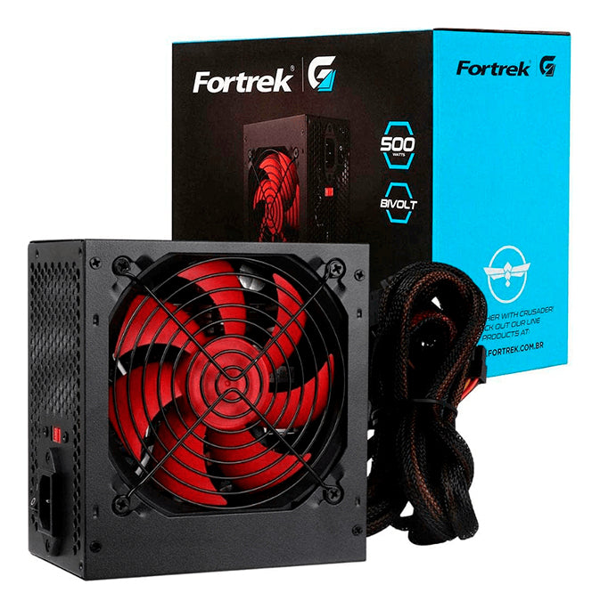 Fortrek Crusader Fonte 500w Atx Pc Cooler 12cm Cor Preto Silenciosa