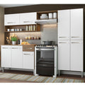 Armário de cozinha modulada completa compacta Emilly pop com armário e balcão cor rustic/preto GREM229002