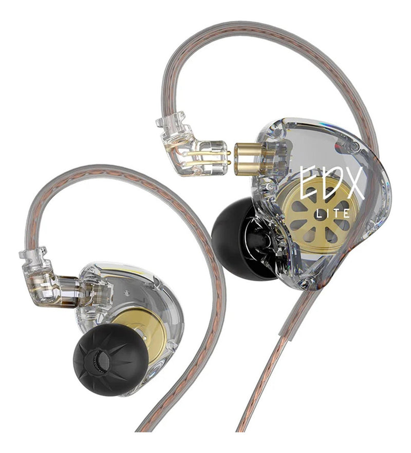 Fone De Ouvido Kz Edx Lite Dj Musical Retorno Palco In-ear Cor Fume