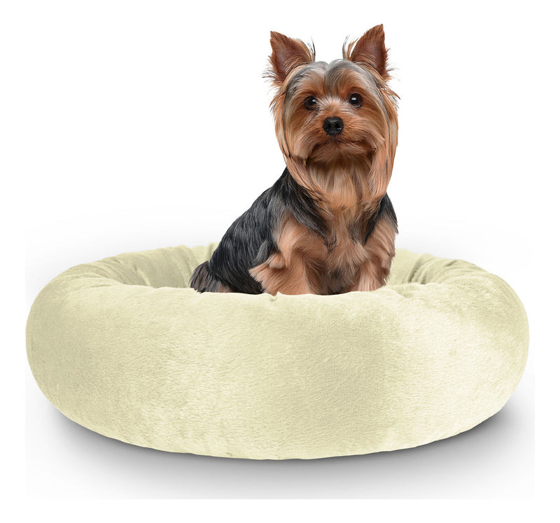 Cama Pet Luxo Cães Gatos Confortável Redonda Impermeável G Cor Marrom Desenho Liso