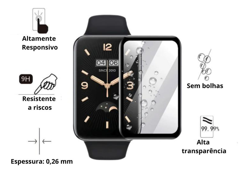 Pulseira Silicone Borracha Para Xiaomi Amazfit Band 7 + Pel Cor Lilás