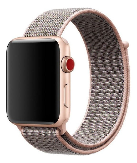 Baú do Viking pulseira Nylon Loop rosa areia compatível com Apple Watch 38/40/41/42mm