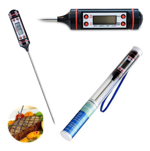 Termômetro Culinário Digital Espeto Cozinha Comida Prova d'agua Resistente -50°c À 300°c Marca inv Tech