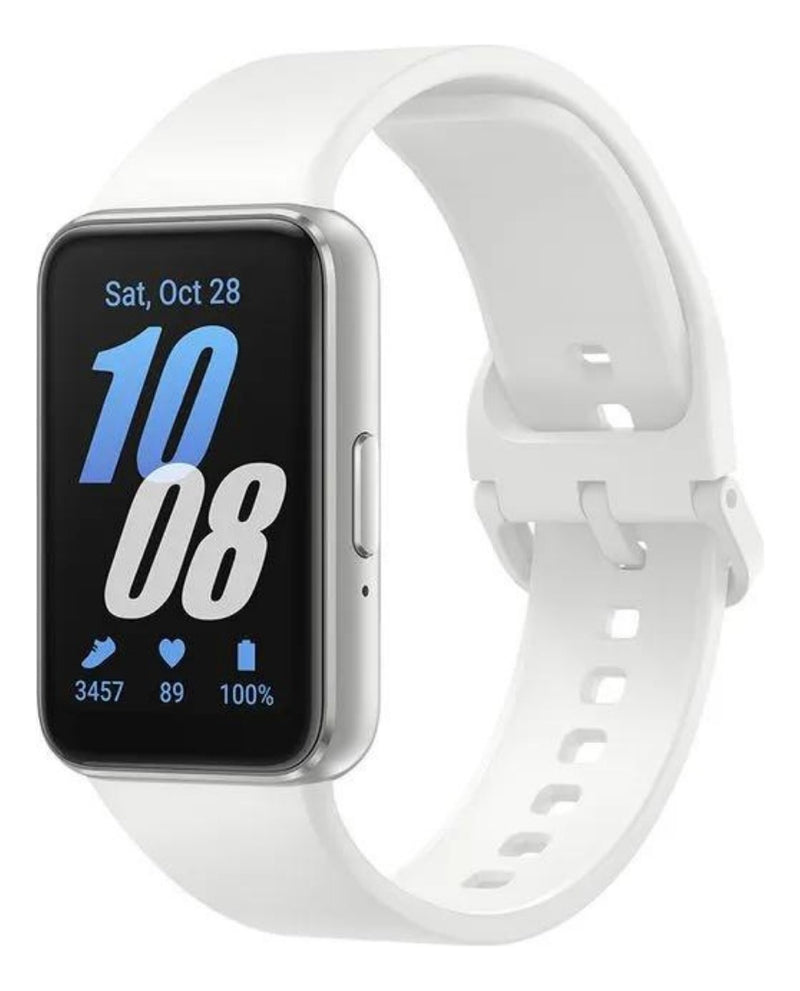 Pulseira Fecho Silicone Para Samsung Galaxy Fit 3 Sm-r390 Cor Nude Largura Da Pulseira 20 Mm