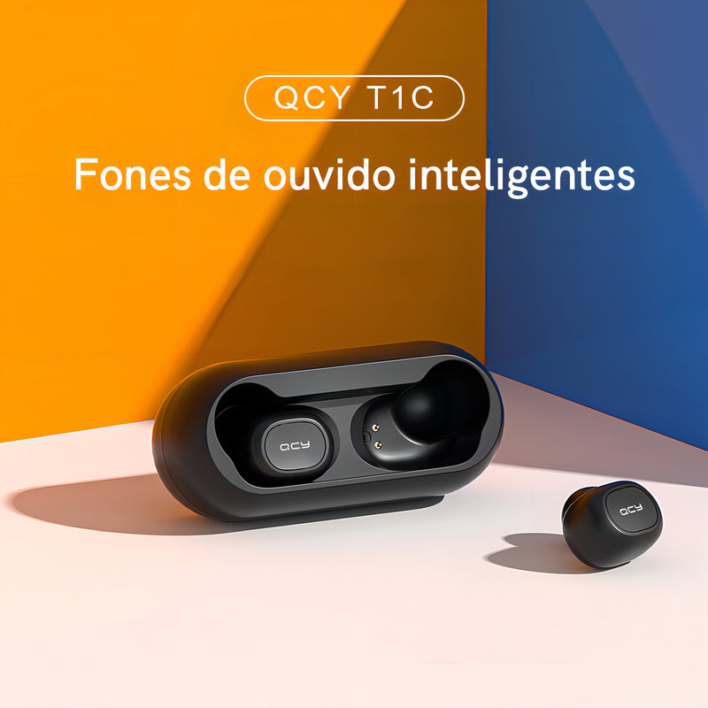 Fone De Ouvido Qcy T1c Bluetooth 5.1 Case 380mah Cor Branco