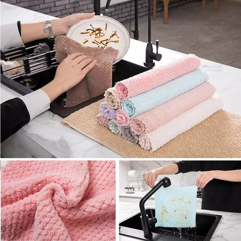 10 Un Pano Reutilizável Flanela De Limpeza Limpa Tudo Melhor