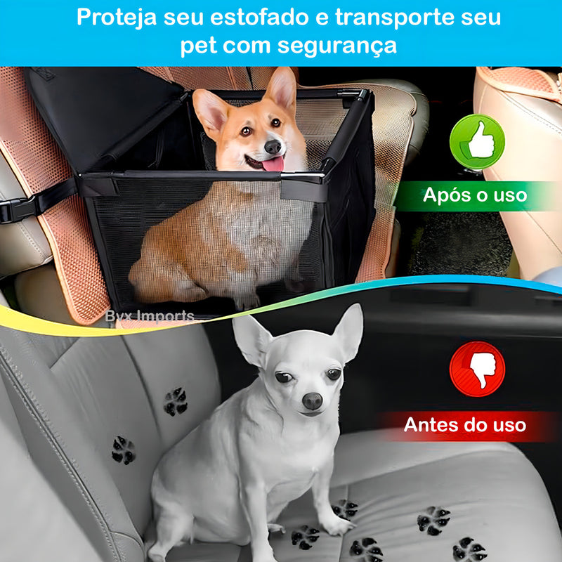 Cadeira Cadeirinha Assento De Pet Carro Transporte Cão Gato Cor Preto