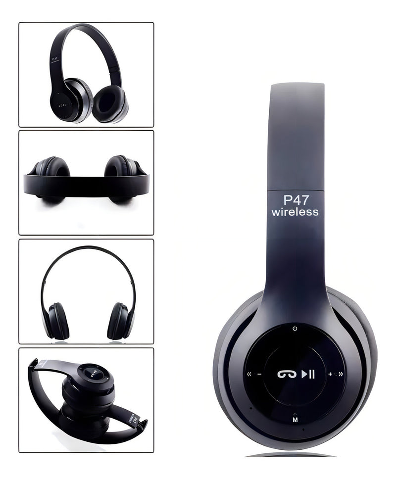 Fone De Ouvido Bluetooth Sem Fio Regulável Corrida Treino Academia Entrada P2 Mp3 Wireless Para Smartphone Pc Desktop