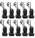 Kit 10 Rádio Uhf 16 Canais Comunicador Fone Walktalk Bf-777s