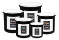 Kit 5 Potes De Mantimentos Plástico Decorado Preto Frases