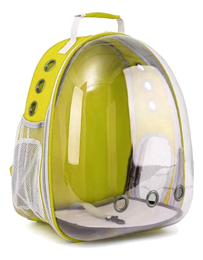 Mochila Para Carregar Gatos Com Capsula Bolha Transparente Cor Cinza