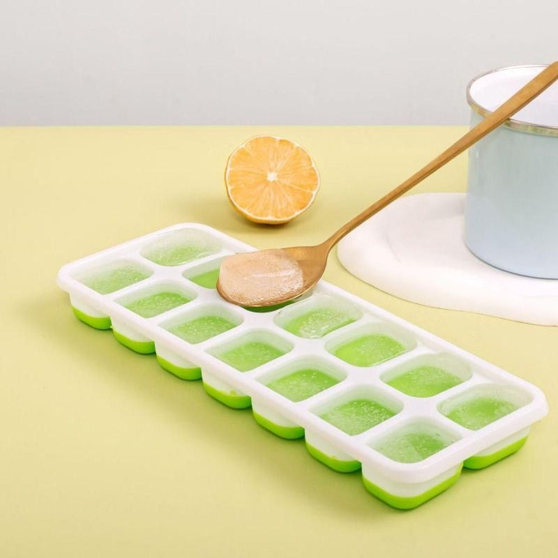 4 Formas De Gelo Cubo Tampa Rígida E Fundo Flexível Silicone