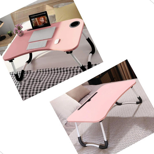 Mesa Suporte Notebook Dobrável Cama Sofá Trabalho Estudo Cor Preto