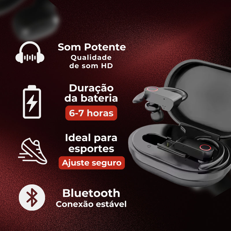 Fone De Ouvido Sem Fio Bluetooth Tws Esporte Nexhome Nex-02 Cor Preto