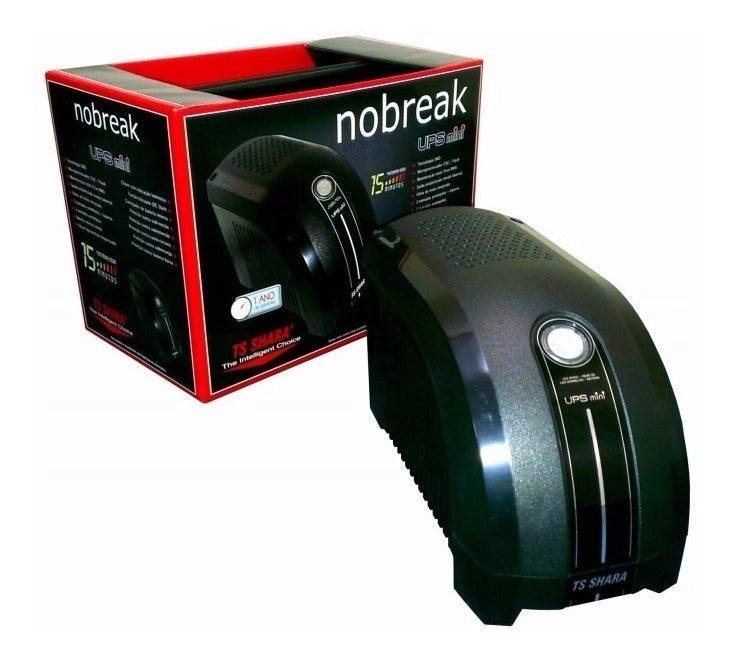 Nobreak TS Shara UPS Mini 600VA Bivolt Preto 6 tomadas