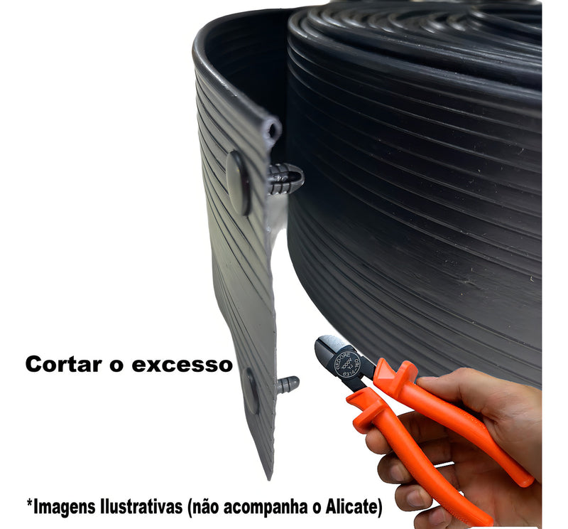 Fita Fechamento Portão 50m X 10cm + 50 Arrebite P/acabamento Cor Preto
