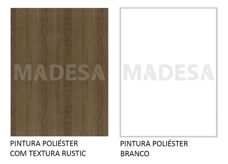 Armário de cozinha modulada completa compacta Emilly pop com armário e balcão cor rustic/preto GREM229002