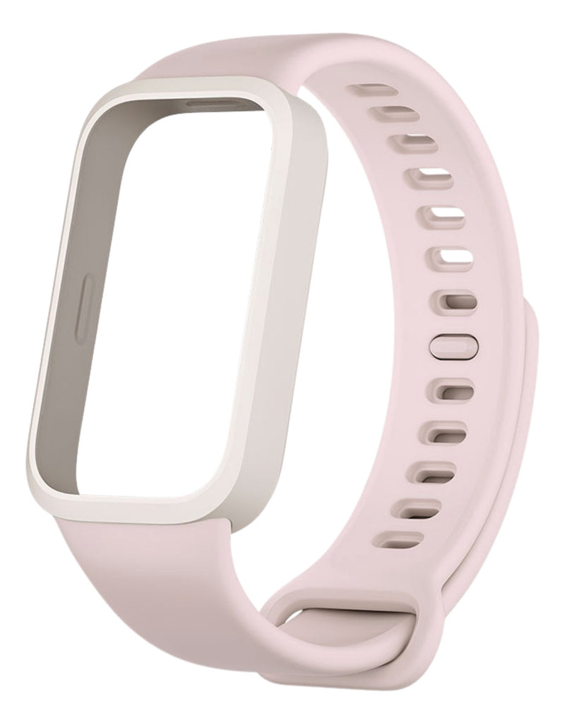 Pulseira 2em1 Protetora Para Xiaomi Smart Band 9 Active 1.47 Cor Rosa-claro