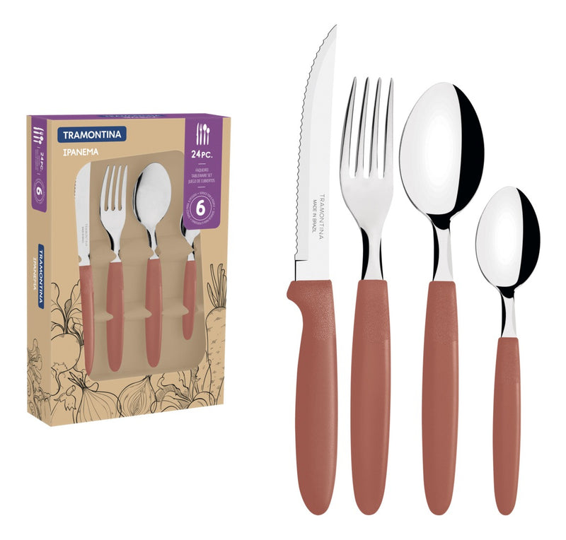 Faqueiro Tramontina Ipanema Inox 24 Pçs Serve Até 6 Pessoas Cor Branco
