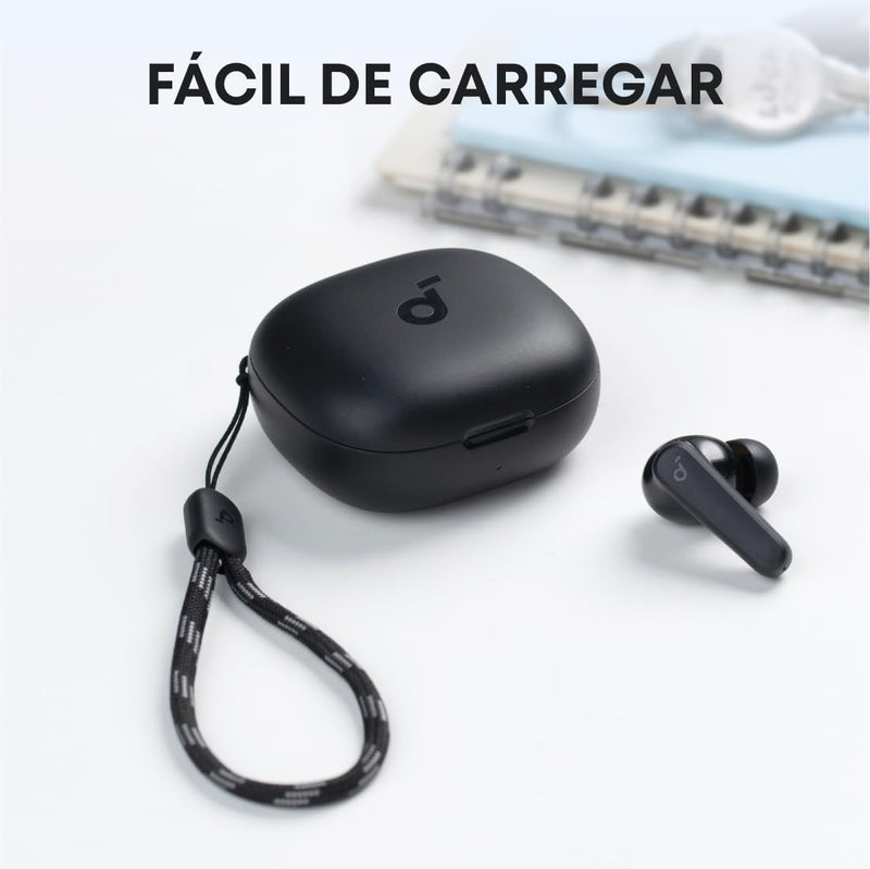 Fone de Ouvido Soundcore P20i Bluetooth 5.3 Grave Potente Drivers 10mm 30h Bateria Carregamento Rápido App Personalização De Som Via App IPX5 2 Mics IA para Chamadas Claras Case Compacto Cor Azul