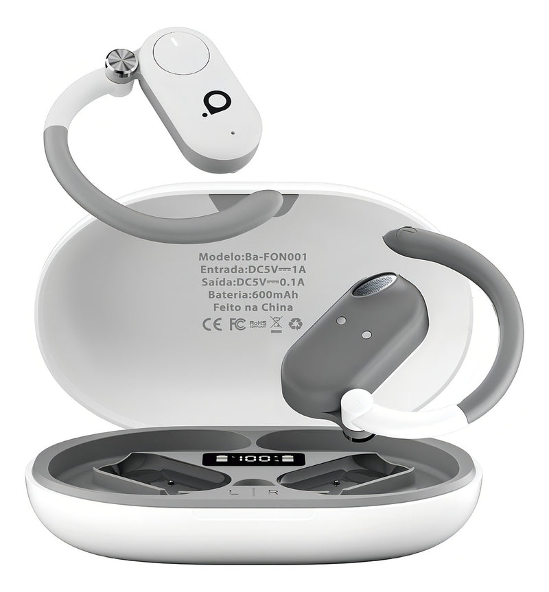 Fone De Ouvido Sem Fio, Bluetooth 5.4, Ows Esportivo, Estéreo Hi-fi, Enc(chamada Hd Bluetooth), Bateria De 30 Horas De Duração, 100h Standby, Tws Corrida Ciclismo, Basike Ba-fon001 Cor Preto