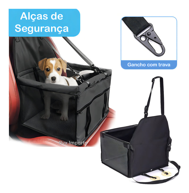 Cadeira Cadeirinha Assento De Pet Carro Transporte Cão Gato Cor Preto