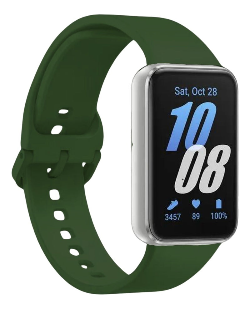 Pulseira Fecho Silicone Para Samsung Galaxy Fit 3 Sm-r390 Cor Nude Largura Da Pulseira 20 Mm
