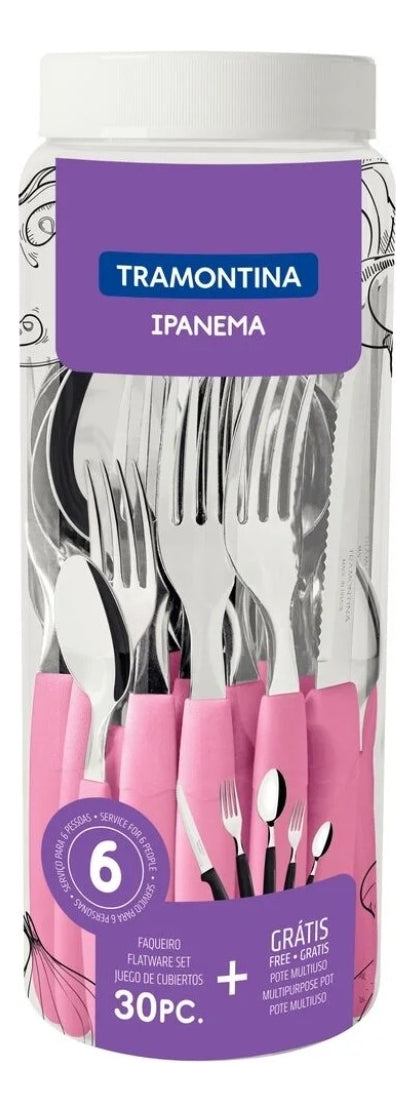Faqueiro Tramontina Ipanema Inox 24 Pçs Serve Até 6 Pessoas Cor Branco