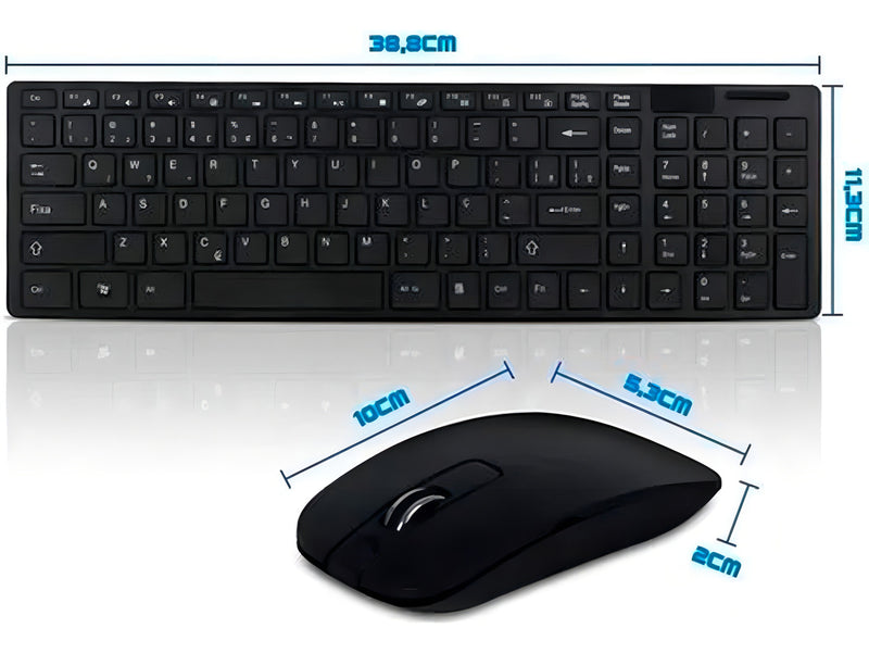 Combo Teclado E Mouse Sem Fio Usb 2.4 Ghz - Ley-171 Cor do mouse Branco Cor do teclado Branco