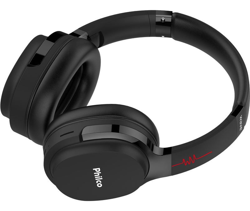 Headphone Philco Bluetooth Pfo01btp Wave Cor Preto Com rádio e leitor SD Microfone integrado