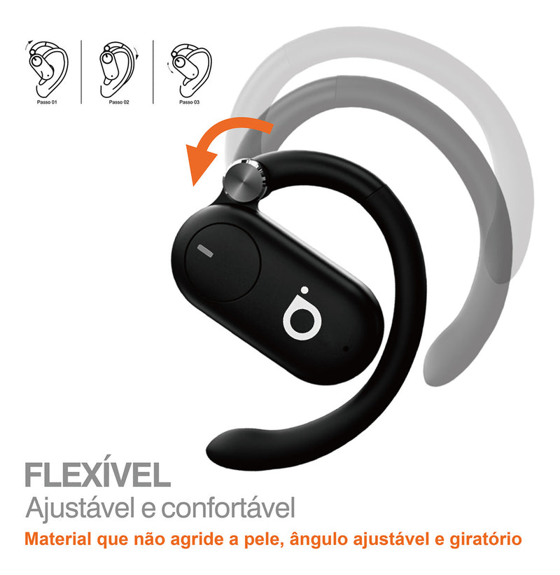 Fone De Ouvido Sem Fio, Bluetooth 5.4, Ows Esportivo, Estéreo Hi-fi, Enc(chamada Hd Bluetooth), Bateria De 30 Horas De Duração, 100h Standby, Tws Corrida Ciclismo, Basike Ba-fon001 Cor Preto