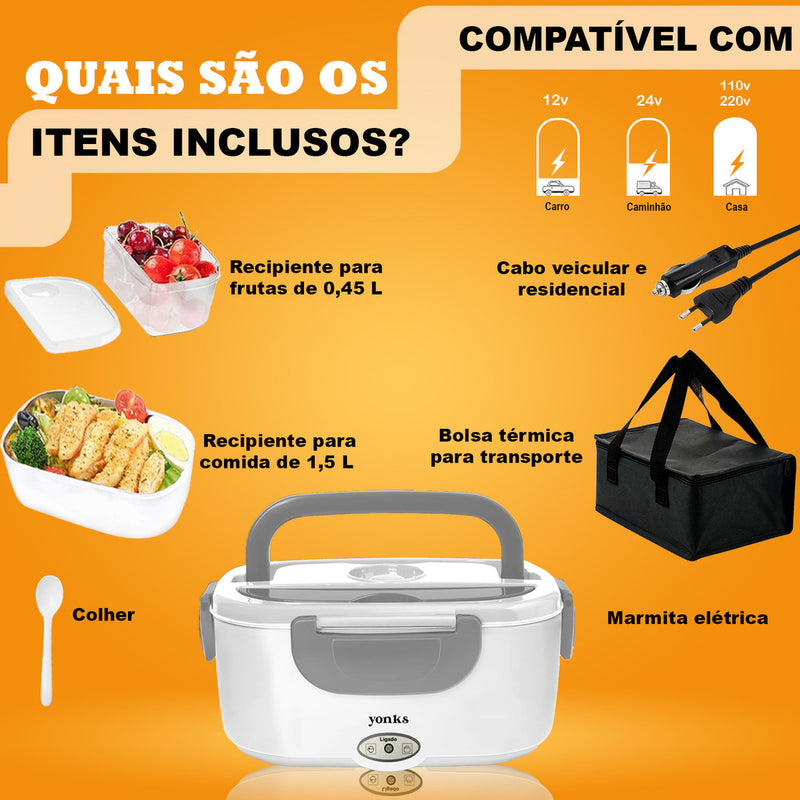 Marmita Elétrica Yonks Bivolt Carro/casa 12v/24v E 110v/220v