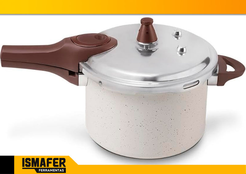 Brinox Pressure Panela de Pressão Revestimento Cerâmica Indução 4,2L cor Vanilla
