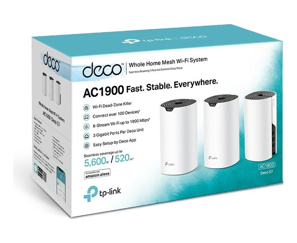 Kit Roteador Wi-fi Mesh Dual-band Ac1900 Deco S7 Tp-link Cor Branco